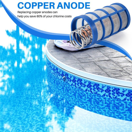 Solar Pool Ionizer Replacement Copper Anode and Basket Screen for Solar Pool Ionizer Purifier Purifiers