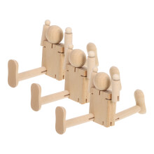 12Pièces Mannequins Robot En Bois Khaki Pour Enfants Projets DIY