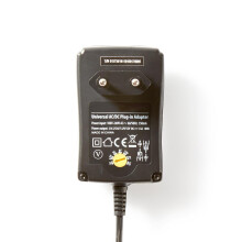 Universal nätadapter | 18 W | 3 - 12 V DC | 1,80 m | 2,1 A | 6 Stecker | Svart
