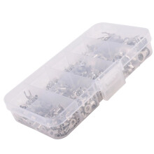 320 PièCes 10 en 1 Bornes Non IsoléEs Anneau Fourche U-Type Bornes en Laiton Kit D'Assortiment Câble Fil Connecteur Pince à Sertir