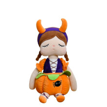 (Orange) Witch Halloween Decoration Pumpkin Doll Plush Toys Cute Stuffed Girl Toys