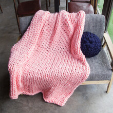 (Pink, 50*60cm/19.69*23.62in) Blanket Thread Cotton Sofa Blankets Hand Woven Home Decoration Comfortable Gift