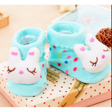 (White Squinting Rabbit)Lindo Unisex Calcetines Bebé Niños Antideslizante Zapatos Deslizador 012 Meses
