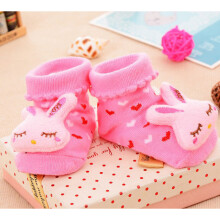 (Pink LVEO rabbit)Lindo Unisex Calcetines Bebé Niños Antideslizante Zapatos Deslizador 012 Meses