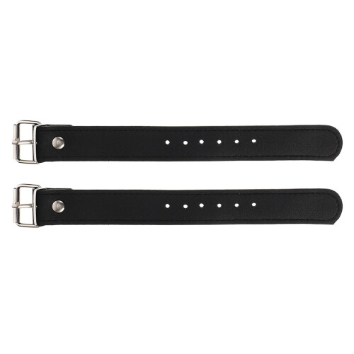 3Paires Sangles De Panier En Cuir Noir Réglables Et Solides