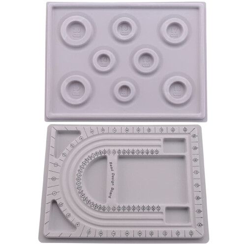 8Pièces Plateau Bead Board Gris Pour Conception Colliers Bracelets