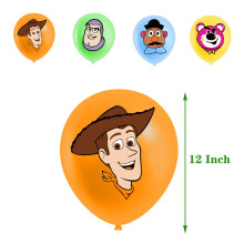 (16pcs Balloons) Buzz Story Toy Lightyear Birthday Party Decoration Set Cake Topper Banner