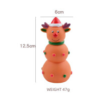 (Elk) Chew Pet Dog Toy Squeaker Toys Elk Animals Puppy Teeth Doll Santa Claus
