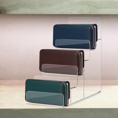 4Pcs Acrylic Purse Stand Wallet Display Holder Clear Organizer 2