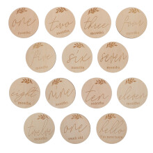 28Pièces Cartes Bébé Bois Naturel Décor Photographie Enfant