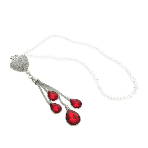 3Pièces Charme Pendentif Rouge Strass Décor Intérieur