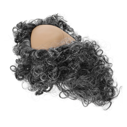 5Pièces Perruques Courtes Grises Afro Pour Costume Cosplay 2