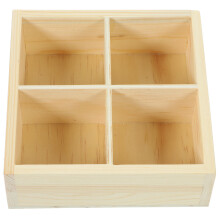 4Pièces Support En Bois Beige Multi-Compartiments Pour Pots De