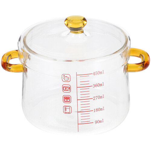 3Pièces Marmites En Verre Résistant Couvercle Pour Cuisson