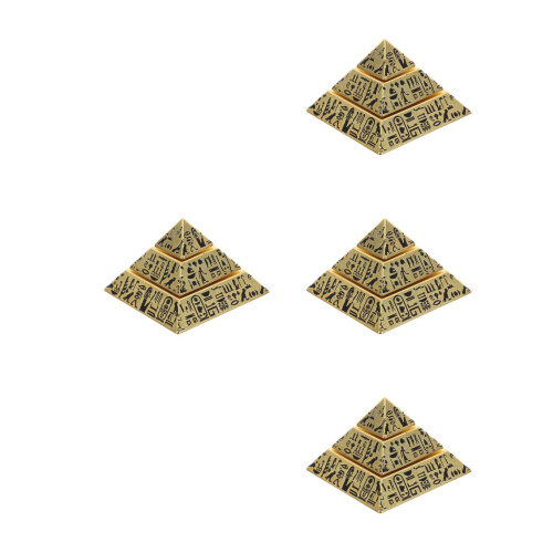 4Pièces Décorations Pyramide Or Résine Jouet Égyptien Miniature 2