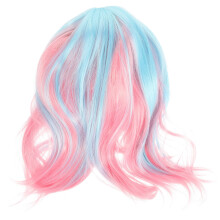 2Pièces Perruques Cosplay Colorées Synthétiques Multi Pour Fête
