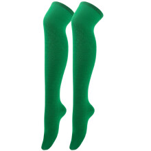 (Green) Christmas Socks Striped Over Knee Women Halloween Party Cosplay Accessories Gift