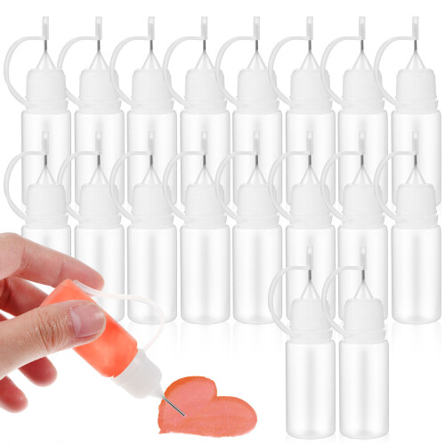 40Pièces Flacons Colle Pointe Aiguille Pe Flexible Pour Projets DIY