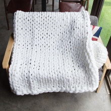 (White, 100*120cm/39.37*47.24in) Blanket Thread Cotton Sofa Blankets Hand Woven Home Decoration Comfortable Gift