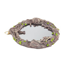 Triple Moon Goddess Wall Mirror Trinity Wall-Mounted Mirror with Five-Pointed Retro Hanging Mirror