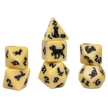 Sirius Dice SDZ002604 Animal Dice - Golden Pup - Set of 7