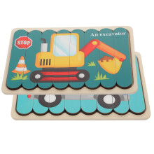 2Ensembles Puzzles Bois Pour Enfants 3+ Ans Voitures Et Engins Colorés