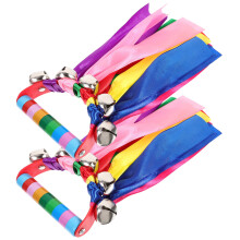2Pièces Tambourines À Ruban Pour Gymnastique Et Animation