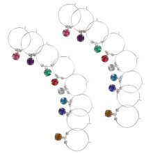 48Pièces Décorations Verre À Vin Multicolores Élégantes