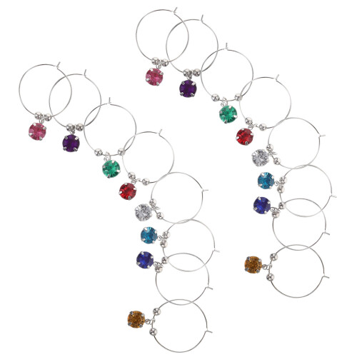 48Pièces Décorations Verre À Vin Multicolores Élégantes