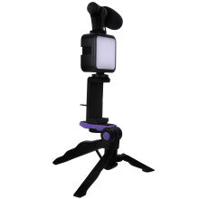 2Ensembles Selfie Light Trépied ABS LED Noir Pour Streaming Live