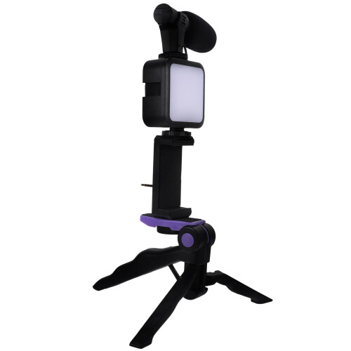 2Ensembles Selfie Light Trépied ABS LED Noir Pour Streaming Live
