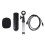 1Ensemble Microphone Pour Ordinateur Avec Pied Ajustable Noir 1