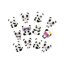 24Pièces Anneaux Panda Couleurs Vives Enfants Décoration Cadeau