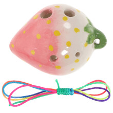 4Pièces Ocarina 6 Trous Céramique Rose Instrument Vent Portable Enfant