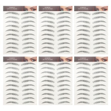 48Pièces Tatouages Sourcils Transfert Noir Aspect Naturel