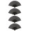 4Pièces Éventail Chinois Noir Bambou Décoratif 1