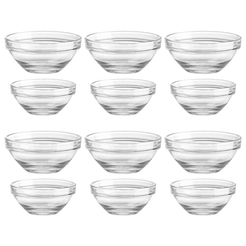 24 Pcs Multi-Function Glass Ramekins Kitchen Bowls Dessert Accessory