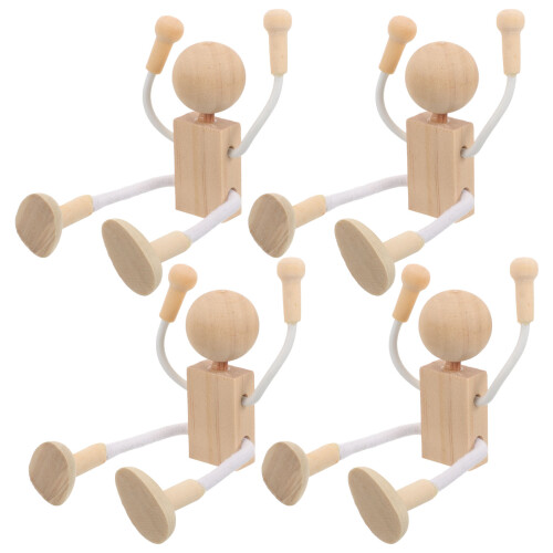 8Pièces Robots Bois À Modeler Déco Bureau Enfants