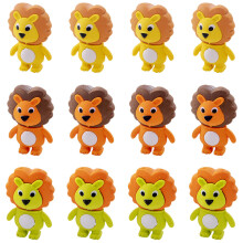 60Pièces Gommes Mini Lion Adorables Résistantes Fournitures Scolaires