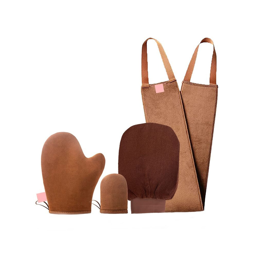 Tanning Oiler Gloves Set Sunless Tanning Applicator Body Flocking Gloves Oiling Tool Self Tanning Gloves Applicator