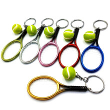 6Pcs Tennis Racket Keychain Pendant Bag Accessories for Bag Sport Advertisement Fans Souvenirs Key Ring