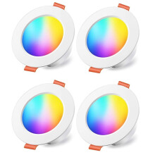 Tuya LED-Einbauleuchten, 70 W-Äquivalent, Farbwechsel, 2700 K Warmweiß, Fernbedienung (4er-Pack)