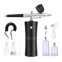 Airbrush Kit Cordless Airbrush with Compressor Set with 0.3mm Nozzle Portable Spray Facial Makeup Oxygen Machine A
