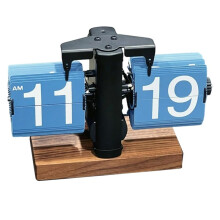 24H Table Clock Mechanical Automatic Page Turning Clock Retro Decoration Living Room Bedroom Office Desktop Decoration