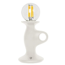 Retro Lamp Desk Decor Vintage Candle Lights Rechargeable Ambient Lighting for Home White