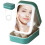 Small Travel LED Makeup Mirror Case with 3 Adjustable Color Light Settings,  Cosmetic Train Case Green 1