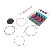 Interchangeable Circular Knitting Needle Set 3.5-8mm Aluminum & Steel