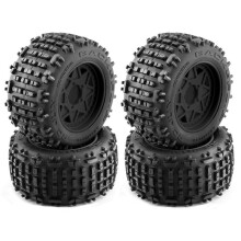 4Pcs 152mm 1/8 1/10  Truck Tire with 12/14/17mm Wheel Hex for  Sledge E-Revo ARRMA KRATON Outcast,Black
