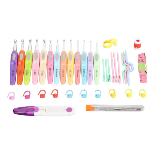 Set di uncinetti 2,5-10,0 mm, 13 pezzi, multicolore