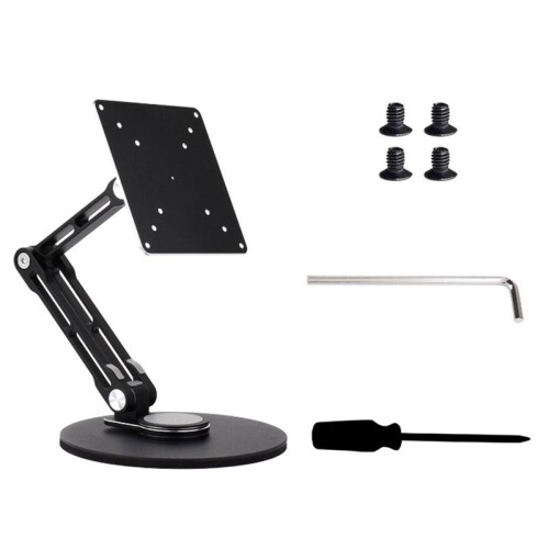 Suporte de Mesa para Monitor VESA, Portátil, com Rotação Multieixos e Ajustável, Compatível com Monitores de Até 19 Polegadas